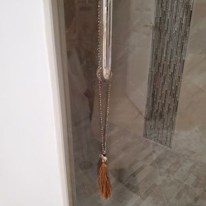 Brown elephant tassel necklace